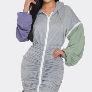 Detachable Zipper Mini Dress